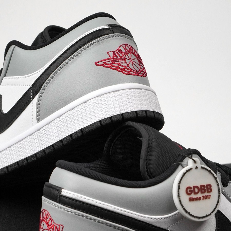 Air Jordan 1 Low Light Smoke Grey White Black Authentic - Image 2