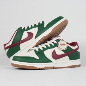 Sepatu Casual Nike Dunk Low Gorge Green White Green Red Sneakers Authentic