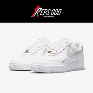Nike Air Force 1 Low Essentials White Grey Silver Gold Authentic