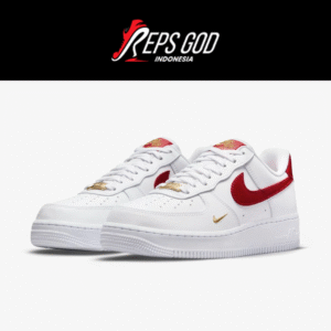Sepatu Casual Nike Air Force 1 Low White Gym Red Mini Swoosh Authentic