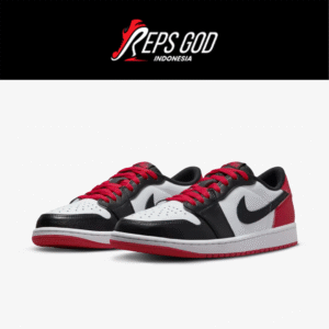 Nike Air Jordan 1 Low Bred Toe 2021 Black White Red Authentic