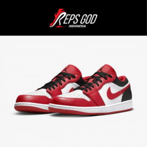 Nike Air Jordan 1 Low Red Bulls Chicago Bulls Black Red White Authentic