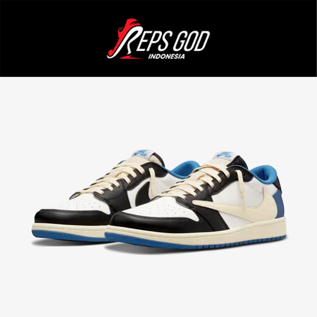 Nike Air Jordan 1 Low x Travis Scott x Fragment Blue White Black Authentic