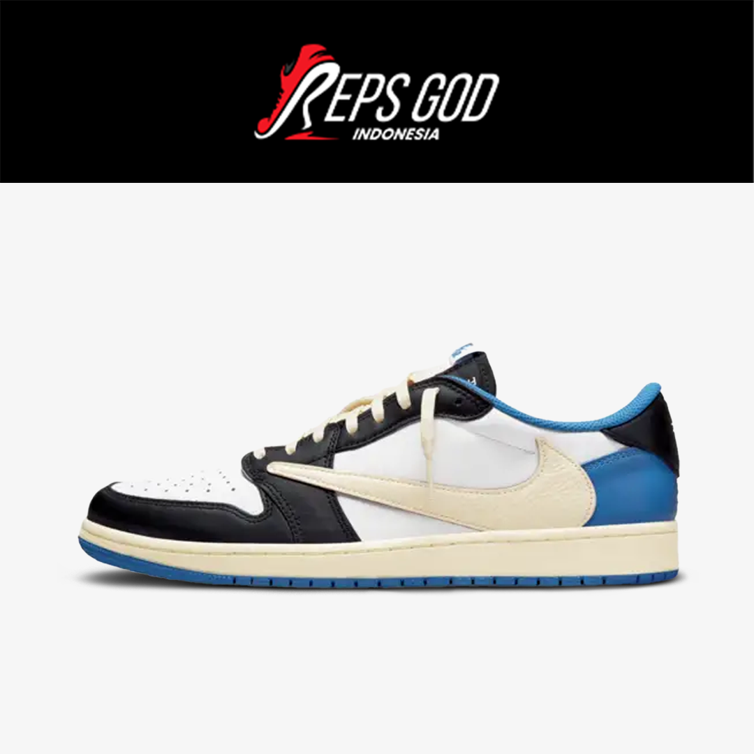 Nike Air Jordan 1 Low x Travis Scott x Fragment Blue White Black Authentic - Image 2