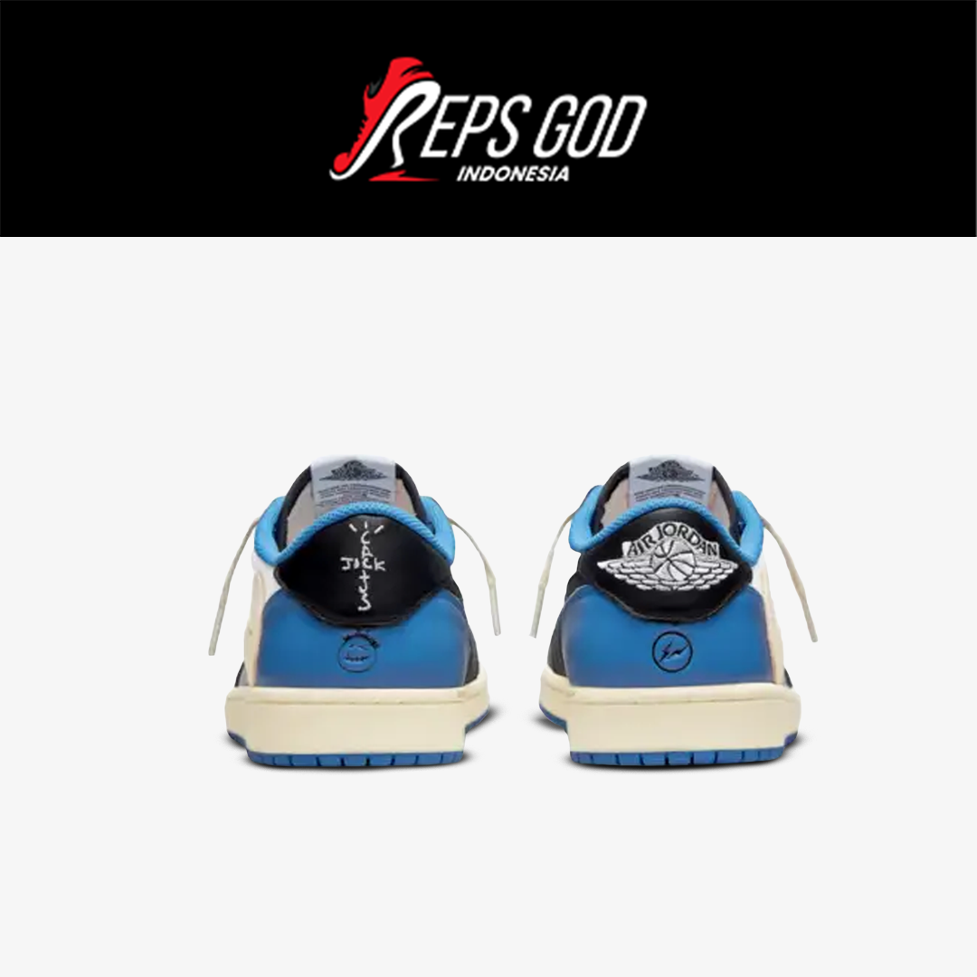 Nike Air Jordan 1 Low x Travis Scott x Fragment Blue White Black Authentic - Image 3