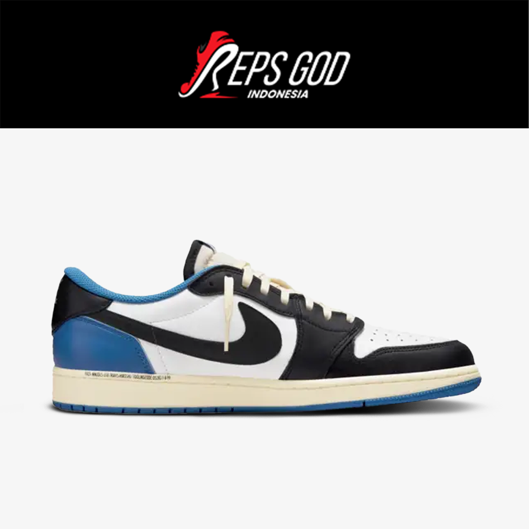 Nike Air Jordan 1 Low x Travis Scott x Fragment Blue White Black Authentic - Image 5