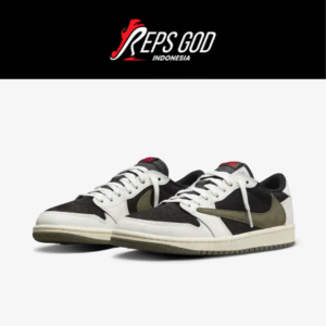 Nike Air Jordan 1 Low x Travis Scott Olive Green White Black Authentic