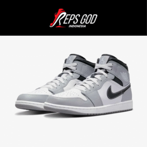 Nike Air Jordan 1 Mid Light Smoke Grey Anthracite White Grey Black Authentic