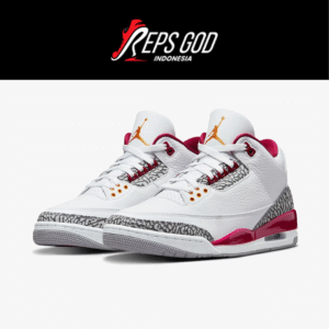 Nike Air Jordan 3 Cardinal Red White Grey Authentic