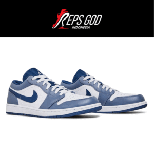 Sepatu Nike Air Jordan 1 Low Ashen Slate Steel Blue Navy Authentic