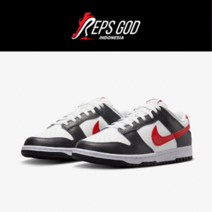 Nike Dunk Retro Low Panda Chile Red Swoosh Black White Red Authentic