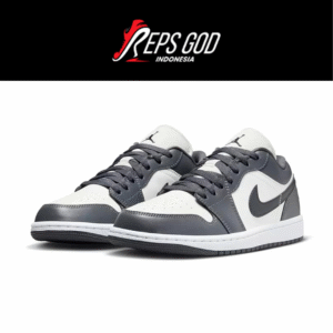 Sepatu Nike Air Jordan 1 Low Dark Grey White Off Noir Authentic Sneakers