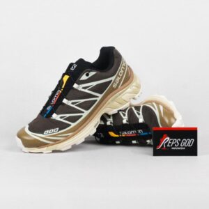Sepatu Salomon XT6 Recut Wren Kangaroo Vanilla Brown Authentic