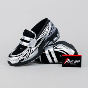 Sepatu NB 1906L Loafers Silver Metallic Black Sneakers Authentic