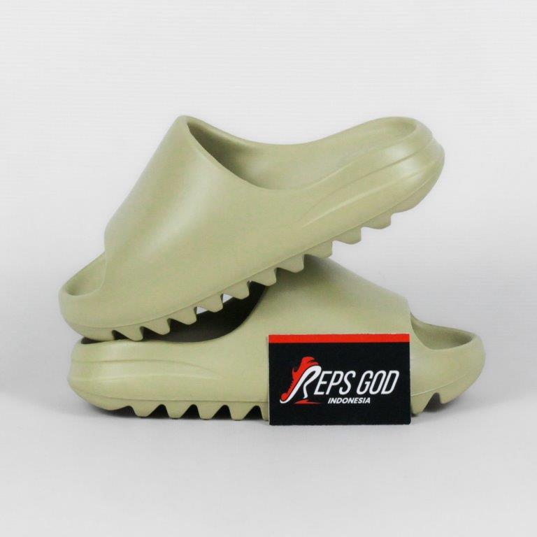 Sendal Adidas Yeezy Slide Resin Green Olive Slides - Image 2