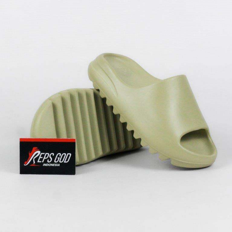 Sendal Adidas Yeezy Slide Resin Green Olive Slides - Image 3