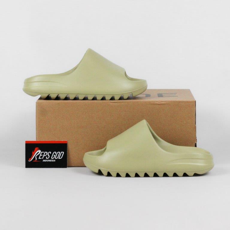 Sendal Adidas Yeezy Slide Resin Green Olive Slides - Image 4
