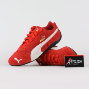 Sepatu Puma Speedcat OG Red White Suede Sneakers Authentic