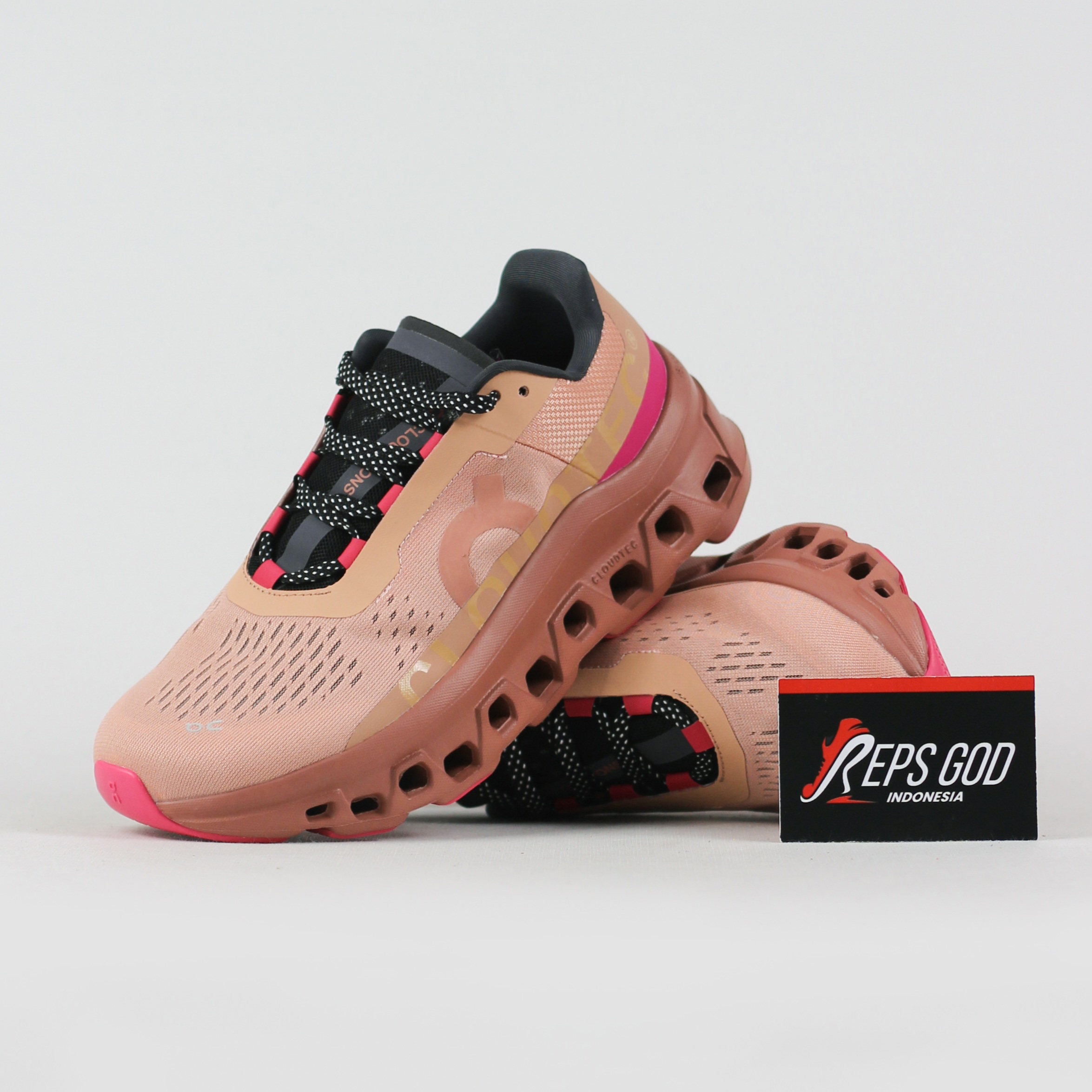 Sepatu On Running On Cloudmonster Rose Cork Orange Bata Sneakers Authentic
