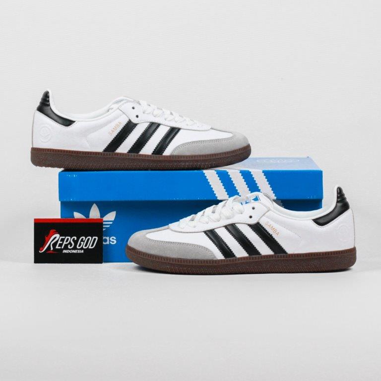 Adidas Samba Vegan White Gum Cloud White Coreblack Authentic - Image 5