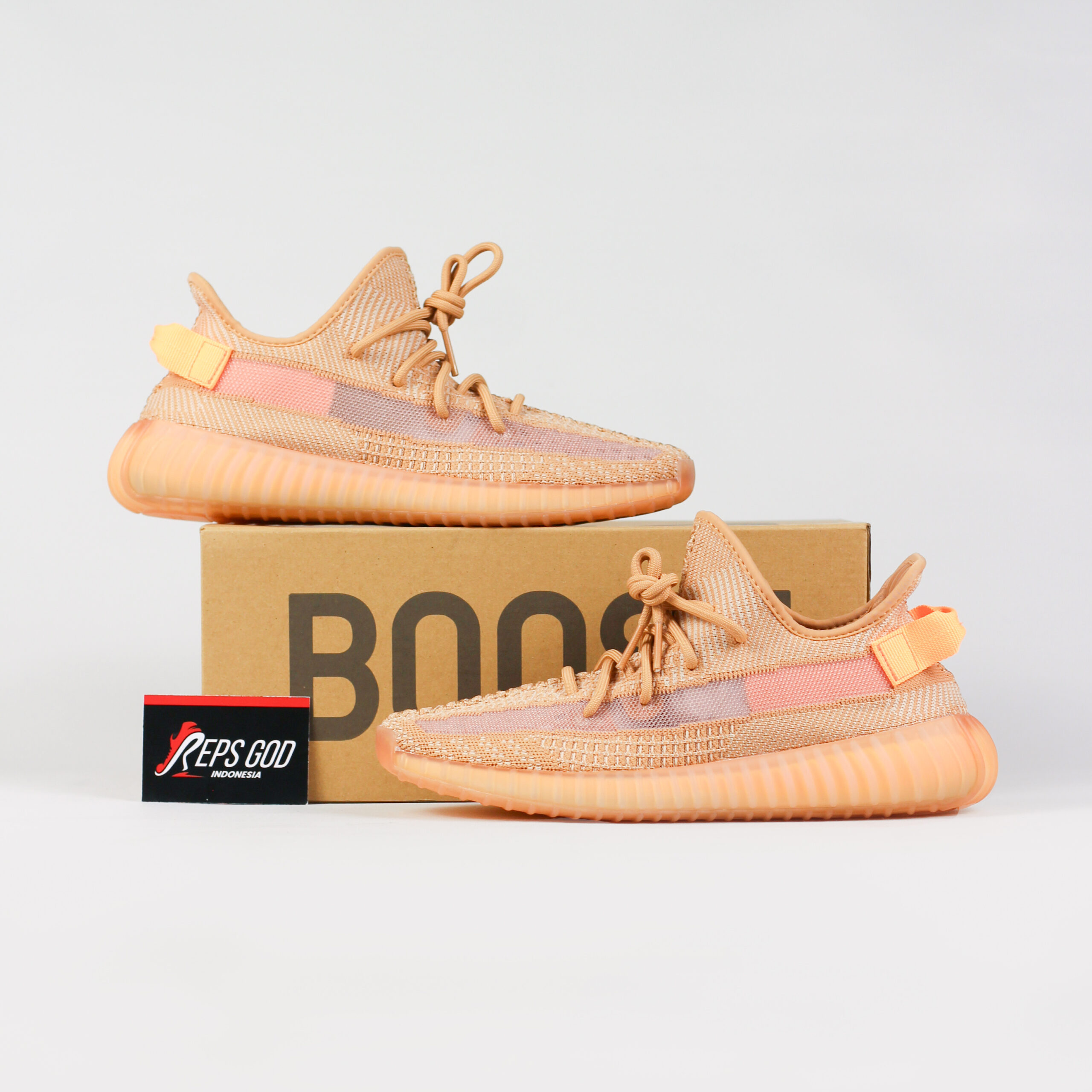 Sepatu Adidas Yeezy 350 Boost V2 Clay Orange Sneakers Authentic - Image 5