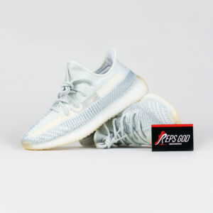 Sepatu Adidas Yeezy 350 Boost V2 Cloud White Blue Sneakers Authentic