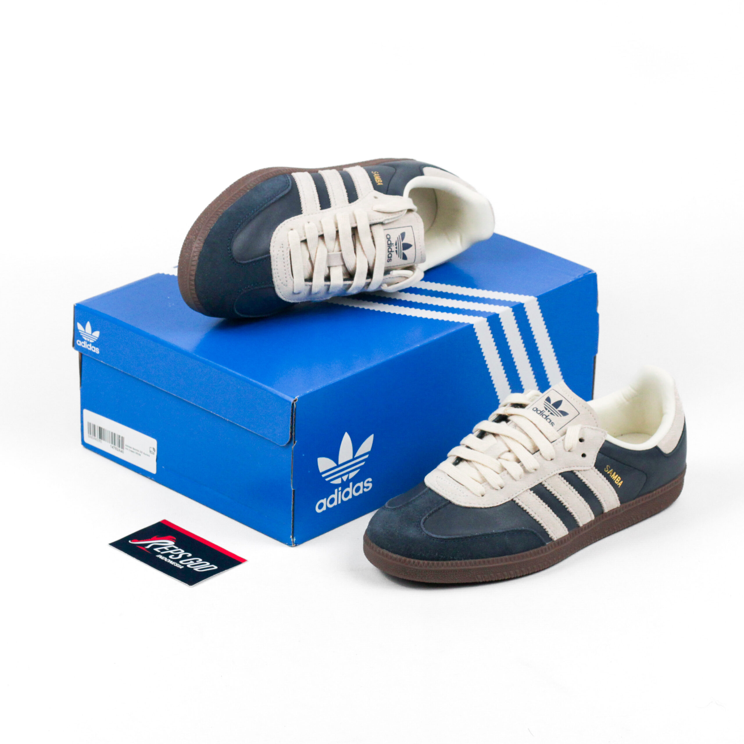 Sepatu Adidas Samba OG Aurora Ink Cream Gum Navy Sneakers Authentic - Image 4