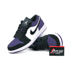 Nike Air Jordan 1 Low Court Purple Black White Authentic