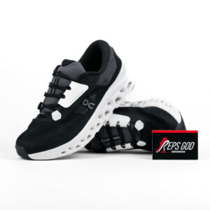 Sepatu On Running On Cloudstratus 3 Black Frost Black White Sneakers Authentic
