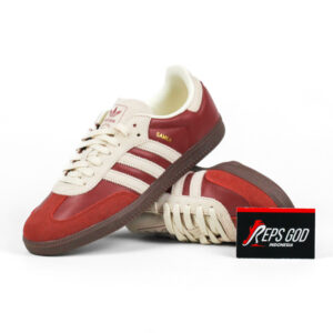 Sepatu Samba OG Preloved Ruby Red Cream White Sneakers Authentic