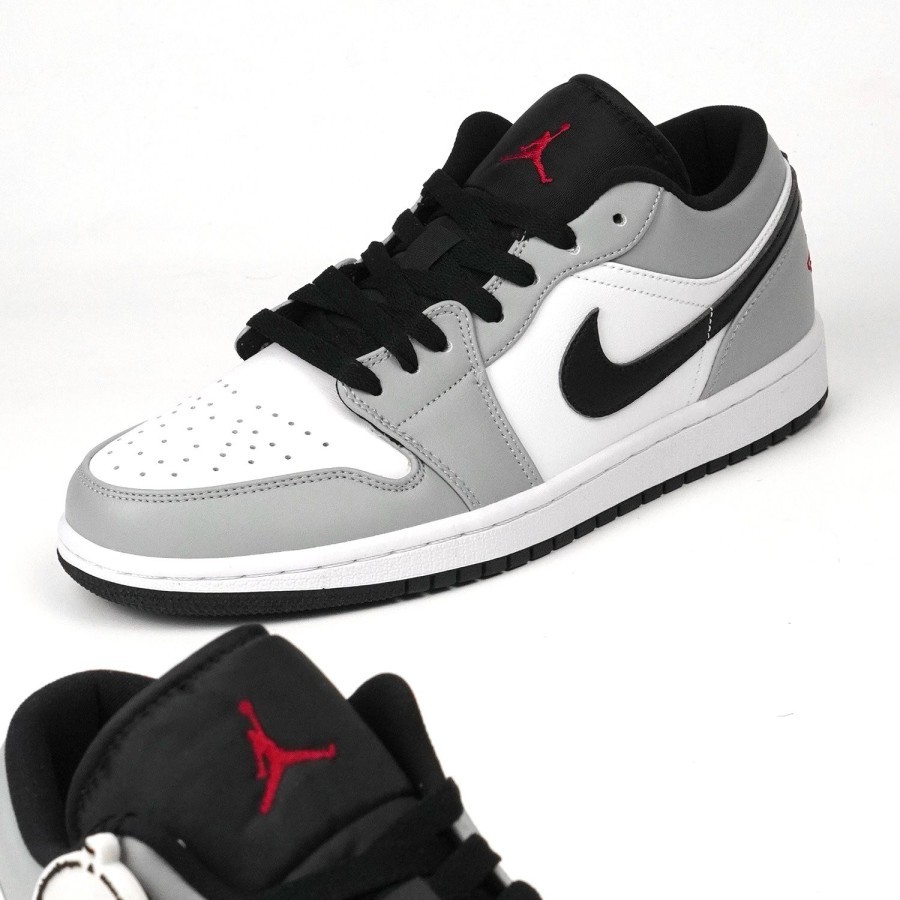 Air Jordan 1 Low Light Smoke Grey White Black Authentic - Image 5