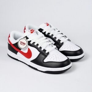 Nike Dunk Retro Low Panda Chile Red Swoosh Black White Red Authentic