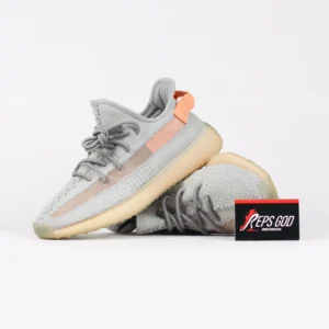 Sepatu Adidas Yeezy 350 Boost V2 True Form Grey Orange Sneakers Authentic