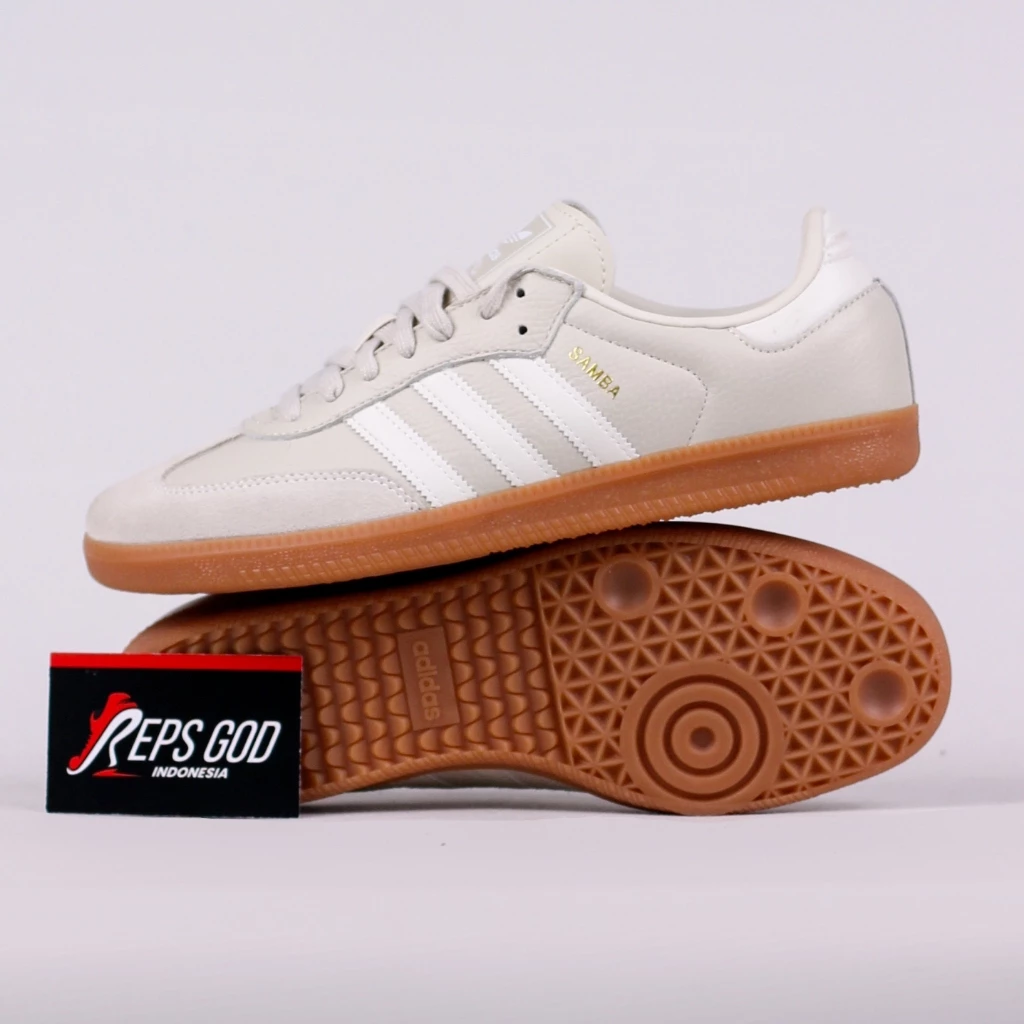 Sepatu Adidas Samba OG Aluminum Gum White Sneakers Authentic - Image 3