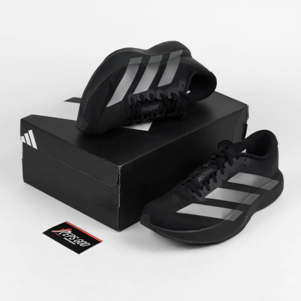 Sepatu Adizero EVO SL Black Silver Iron Metallic Sneakers Authentic - Image 3