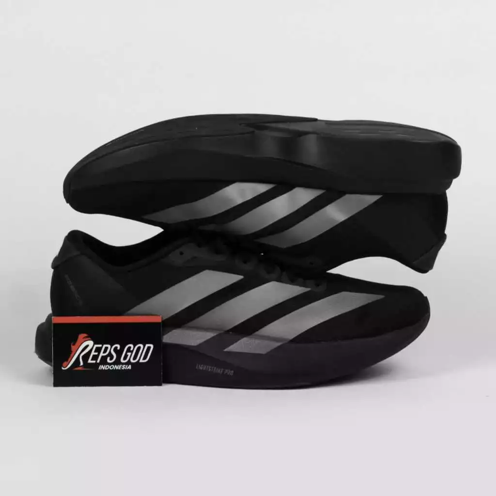 Sepatu Adizero EVO SL Black Silver Iron Metallic Sneakers Authentic - Image 4