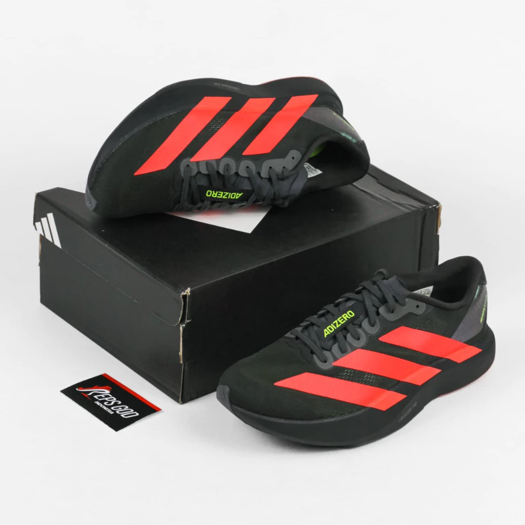 Sepatu Adizero EVO SL Black Lucid Red Sneakers Authentic - Image 3
