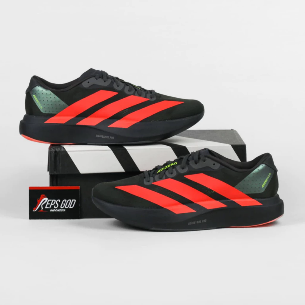 Sepatu Adizero EVO SL Black Lucid Red Sneakers Authentic - Image 5