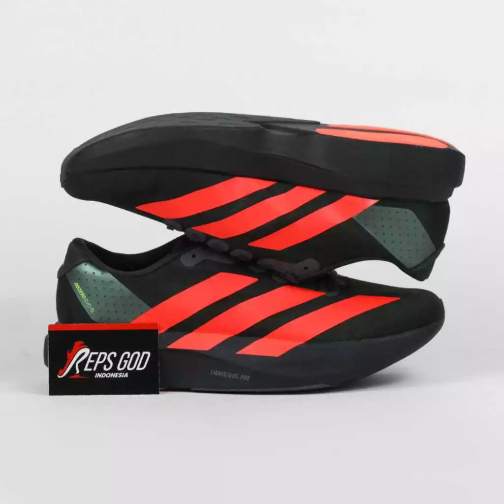 Sepatu Adizero EVO SL Black Lucid Red Sneakers Authentic - Image 4