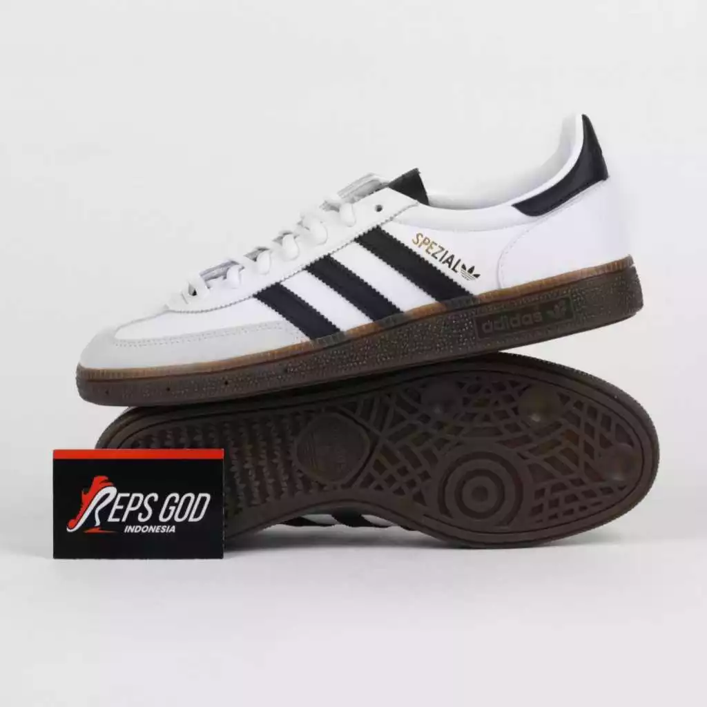 Sepatu Adidas Handball Spezial White Black Leather Sneakers Authentic - Image 3