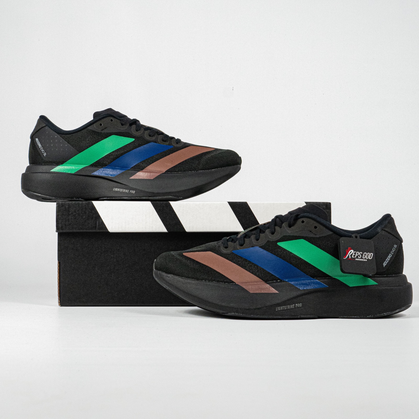 Sepatu Adidas Adizero EVO SL Black Pharrel Williams Black Sneakers Authentic - Image 5