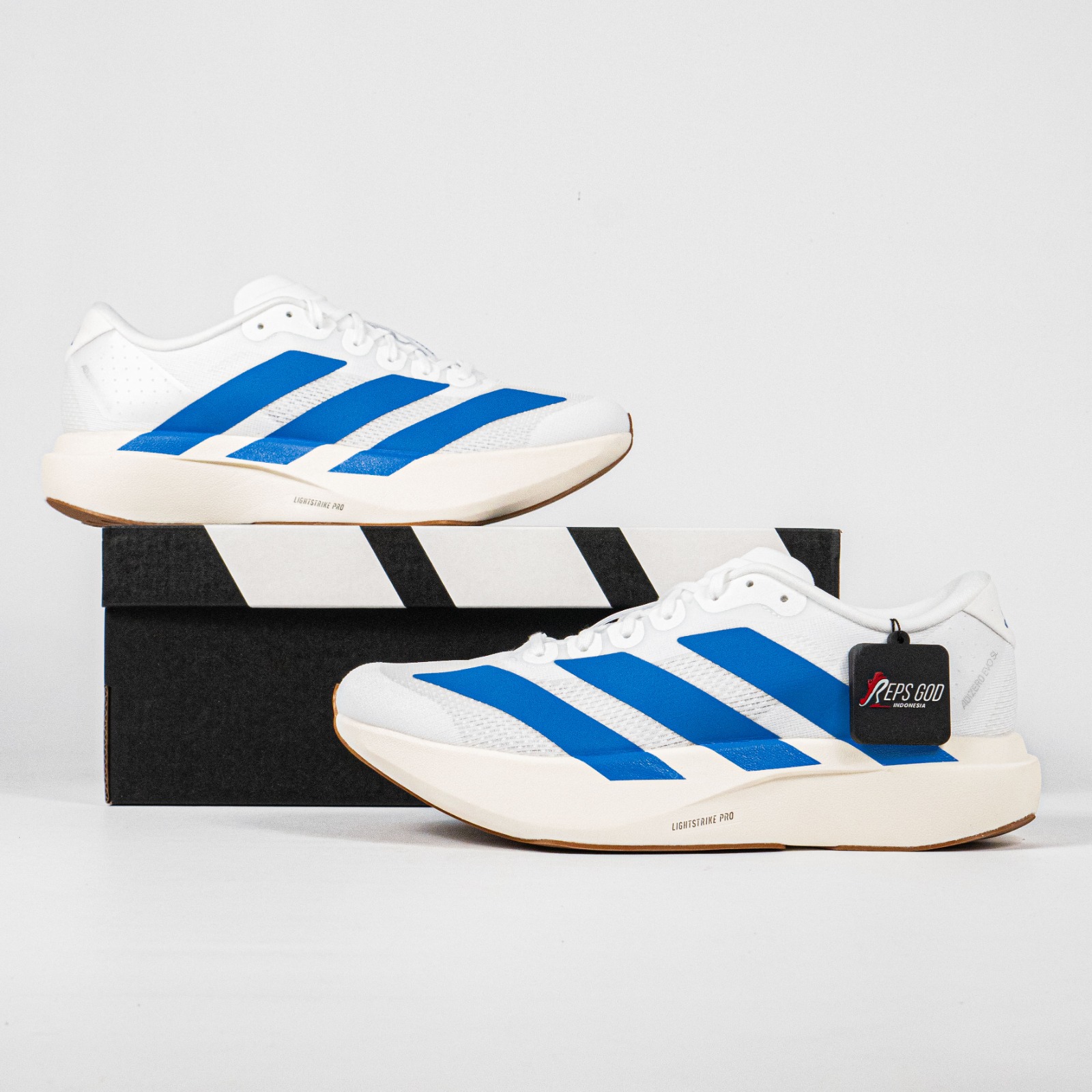 Sepatu Adidas Adizero EVO SL White Royal Blue Sneakers Authentic - Image 5