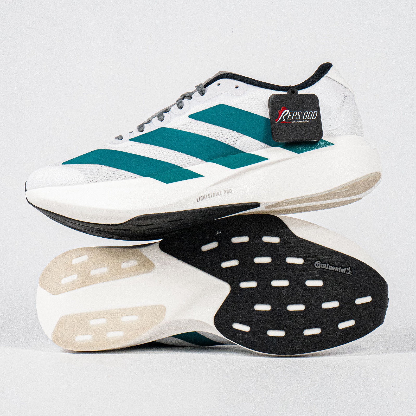 Sepatu Adidas Adizero EVO SL White Pure Teal Sneakers Authentic - Image 3