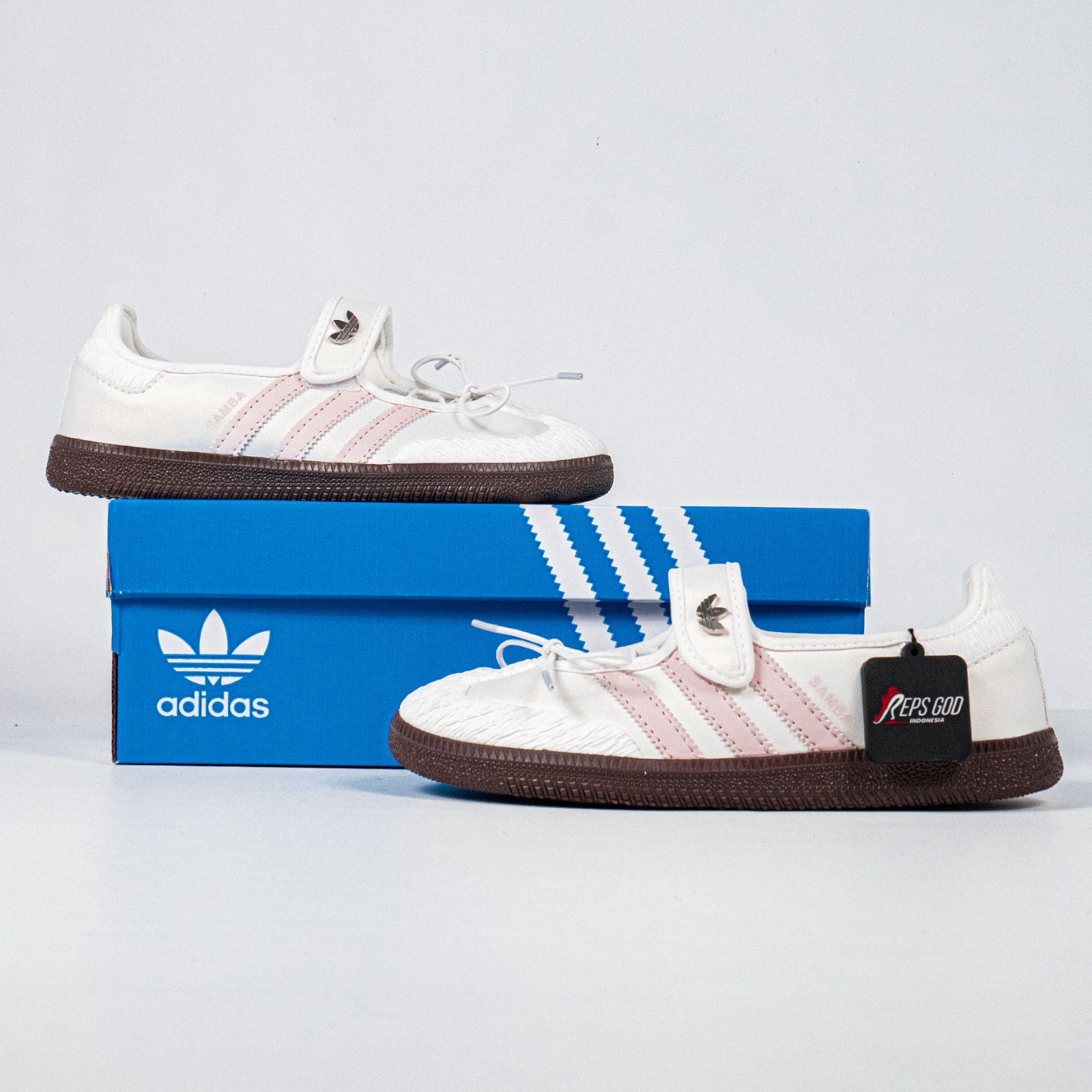 Sepatu Adidas Samba Jane Cloud White Pink Sneakers Authentic - Image 5