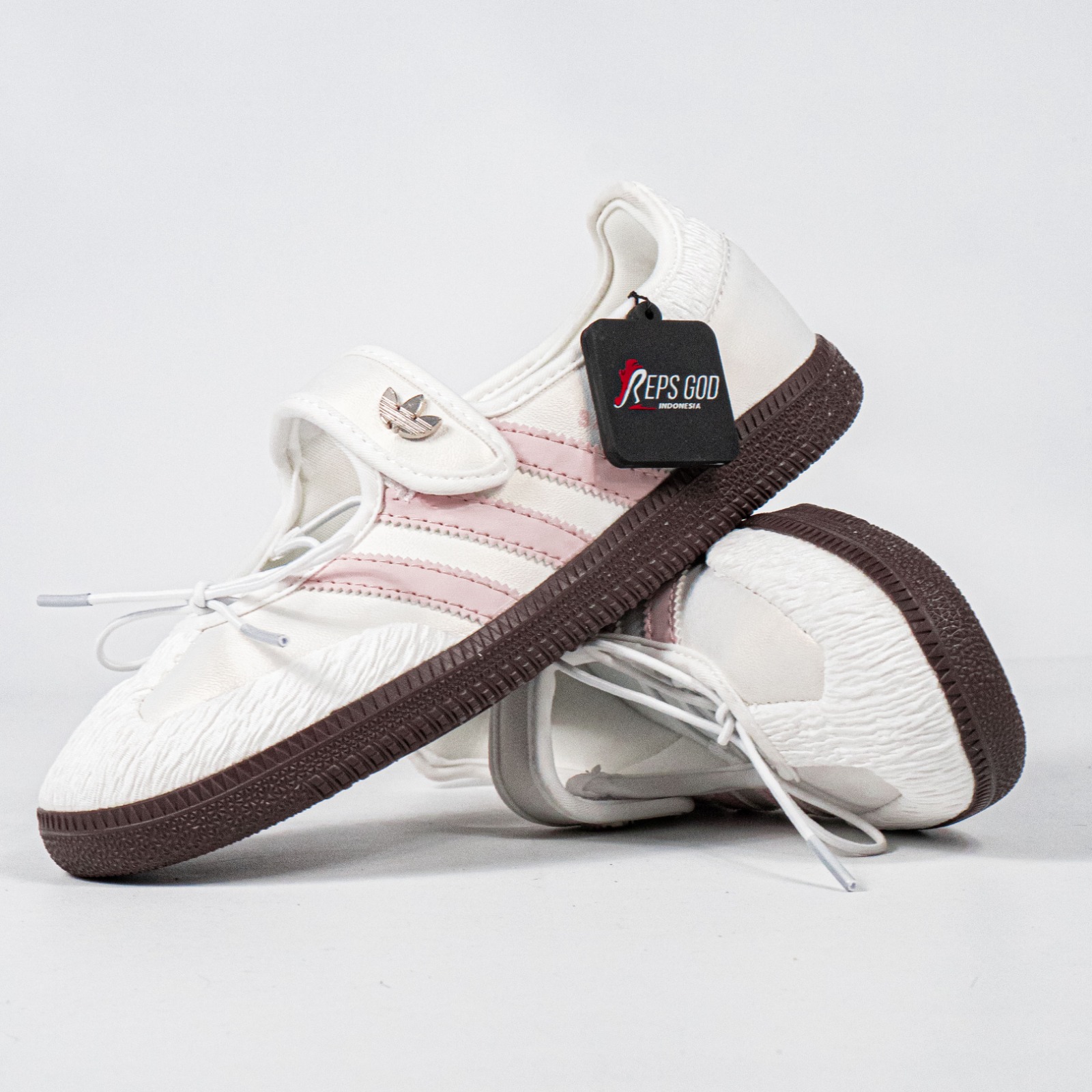Sepatu Adidas Samba Jane Cloud White Pink Sneakers Authentic