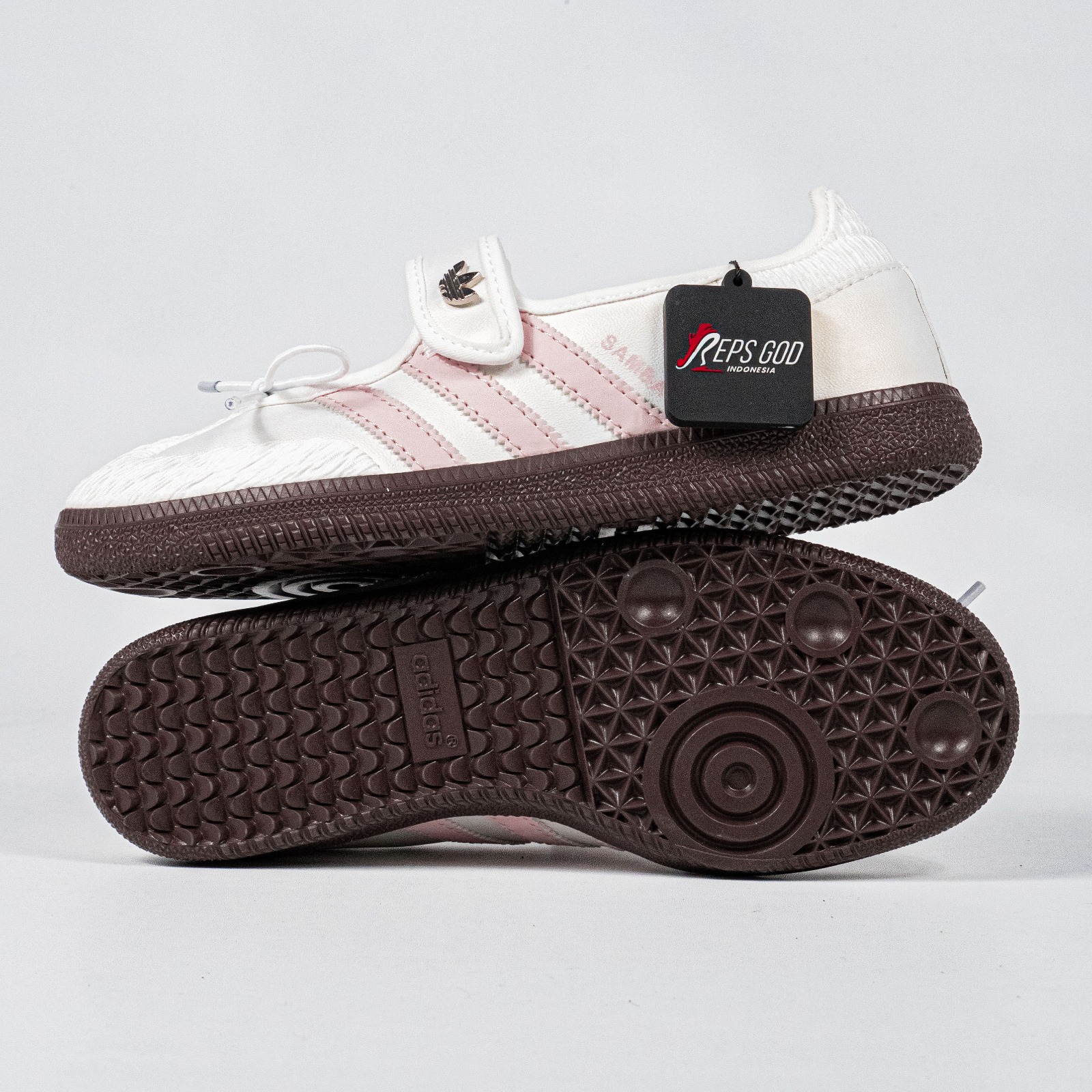 Sepatu Adidas Samba Jane Cloud White Pink Sneakers Authentic - Image 3
