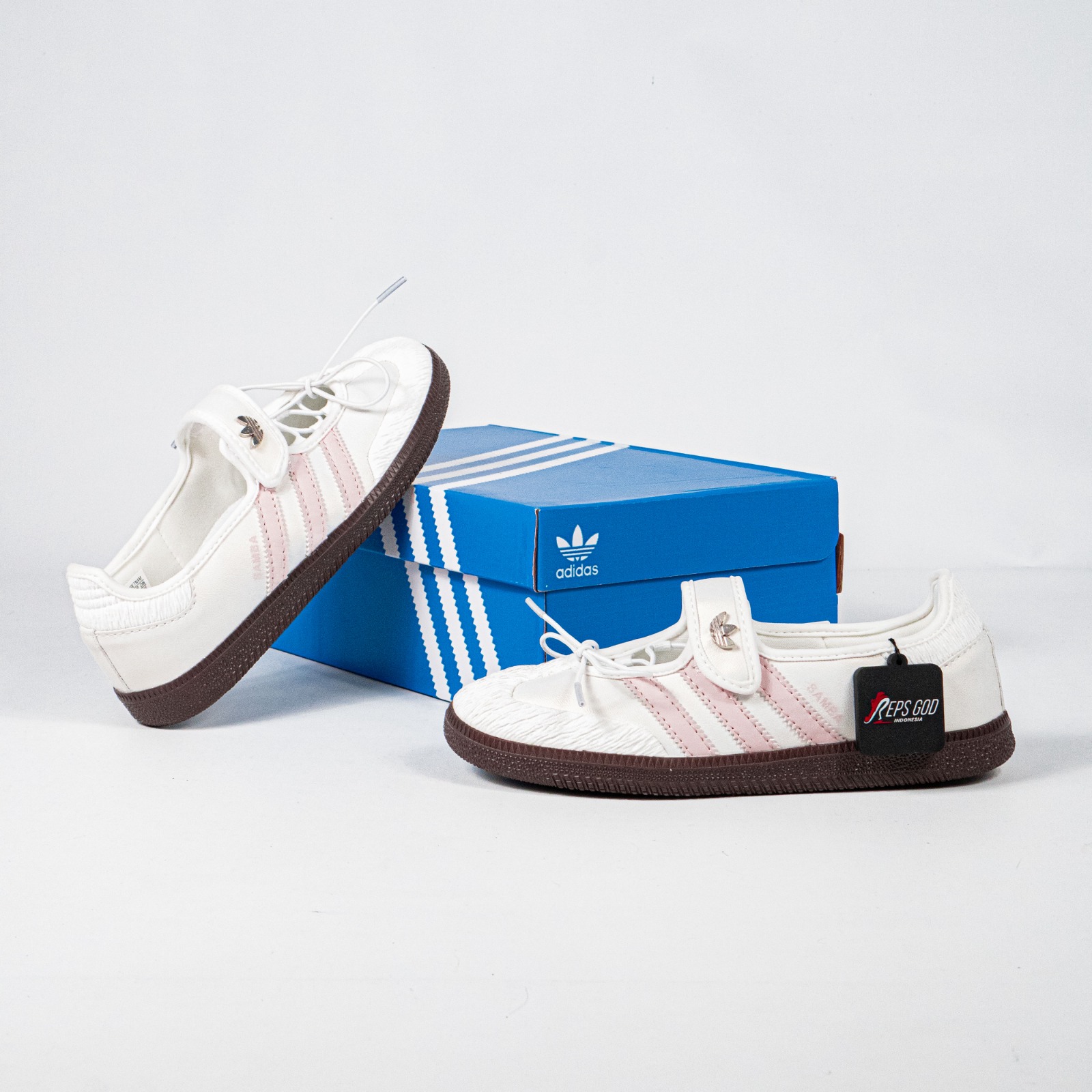 Sepatu Adidas Samba Jane Cloud White Pink Sneakers Authentic - Image 4