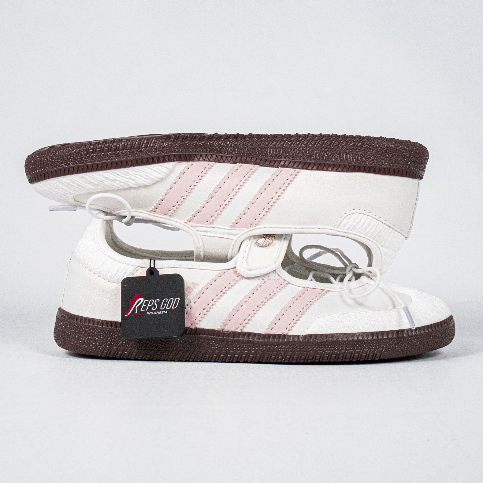 Sepatu Adidas Samba Jane Cloud White Pink Sneakers Authentic - Image 2