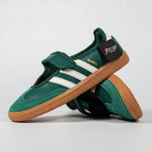 Sepatu Adidas Samba Jane Green White Gum Sneakers Casual Olahraga Wanita Pria Outdoor Indoor