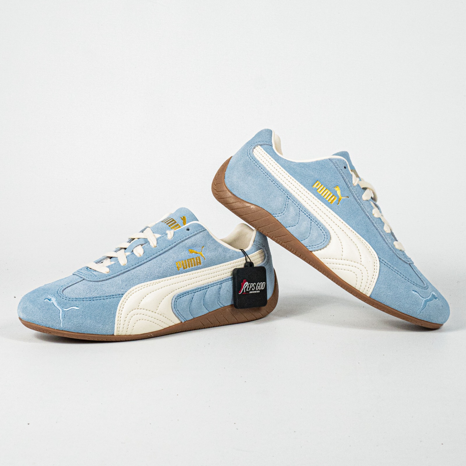 Sepatu Puma Speedcat OG Faded Haute Tropic Blue Alpine Snow Sneakers Casual Olahraga Wanita Pria Outdoor Indoor - Image 2